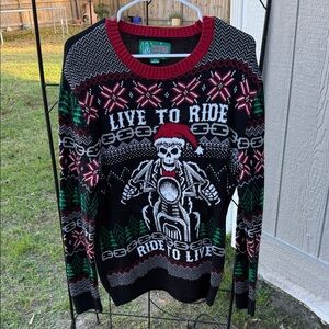 Ugly Christmas Sweater Men's Black and Red Crewneck